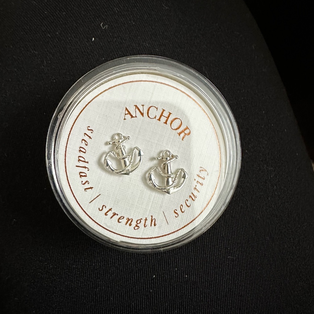 Silver Alex and Ani Anchor Earrings